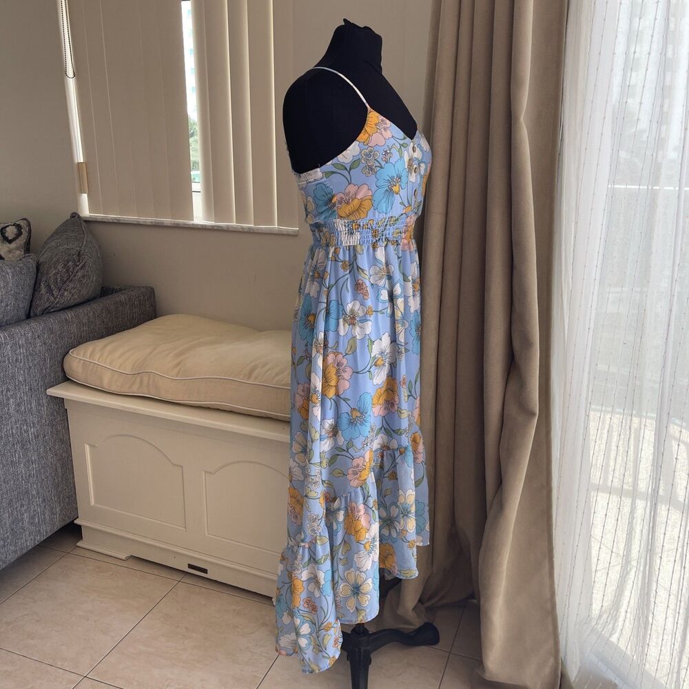 Liberty Love Blue Floral Maxi Dress with Yellow & White Accents - Picture 3 of 6